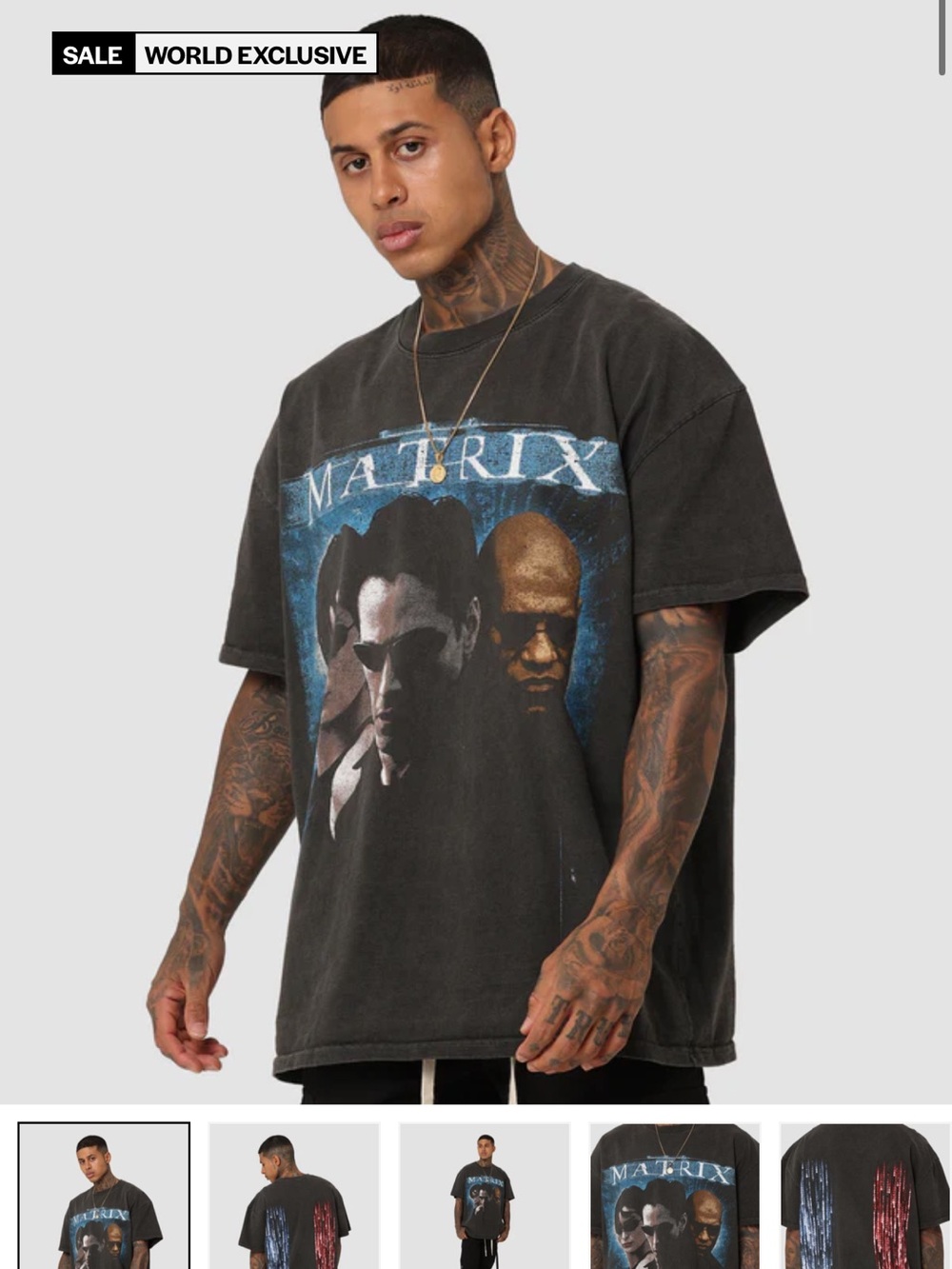 Matrix Graphic Black Washed Tee - Unbranded
